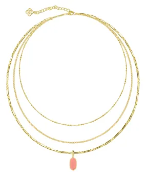 Elisa Triple Strand Necklace Gold - Coral Illusion