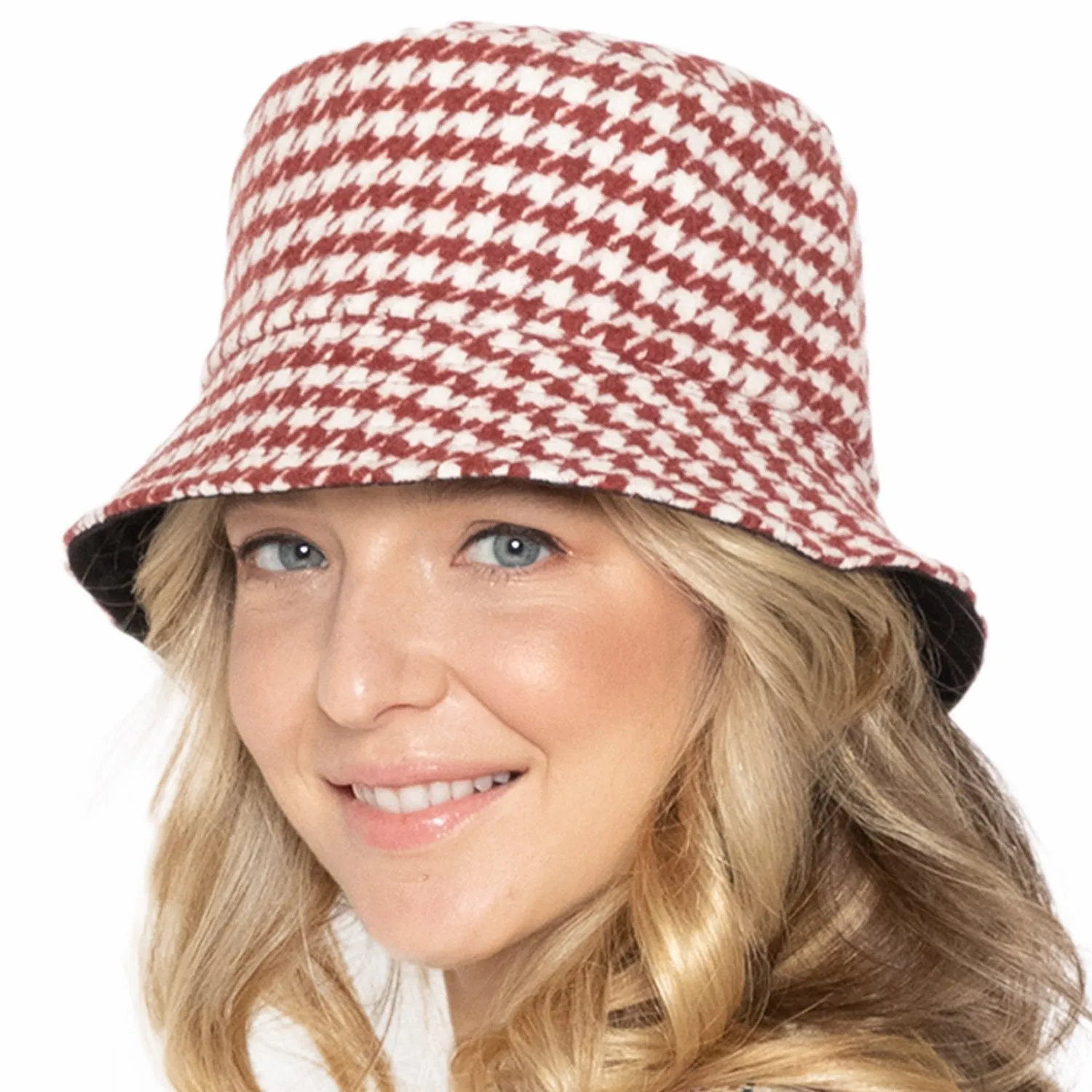 Empire Cove Womens Houndstooth Print Bucket Hat Fishermans