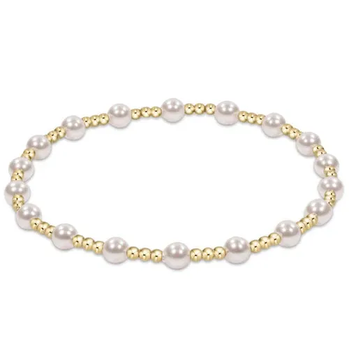 enewton Extends - classic sincerity pattern 4mm bead bracelet - pearl