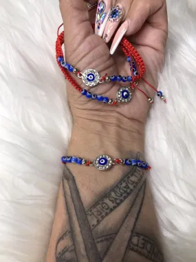 Evil Eye  Crystal Bracelet    Block Negative Energy   Red String Macrame Adjustable  Good luck Bracelet Evil Eye Protection