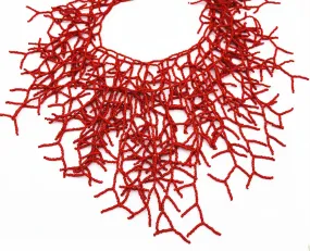 Exotic Coral Branch Tassel Necklace with Three Layers, Oversized Cross-border Jewelry, Unique Find from Amazon