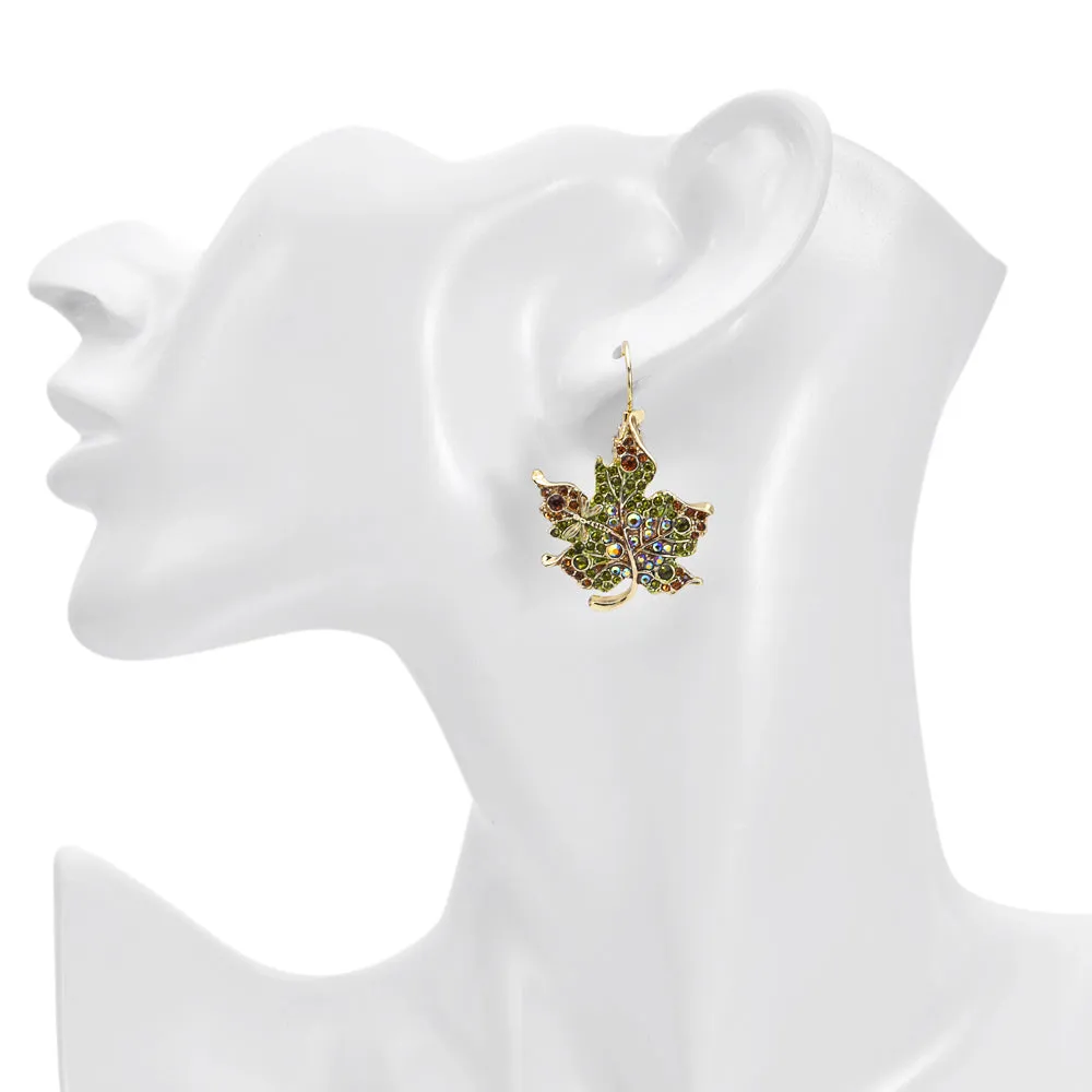 Falling Leaves Leverback Earrings (Goldtone)