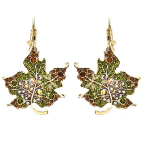 Falling Leaves Leverback Earrings (Goldtone)