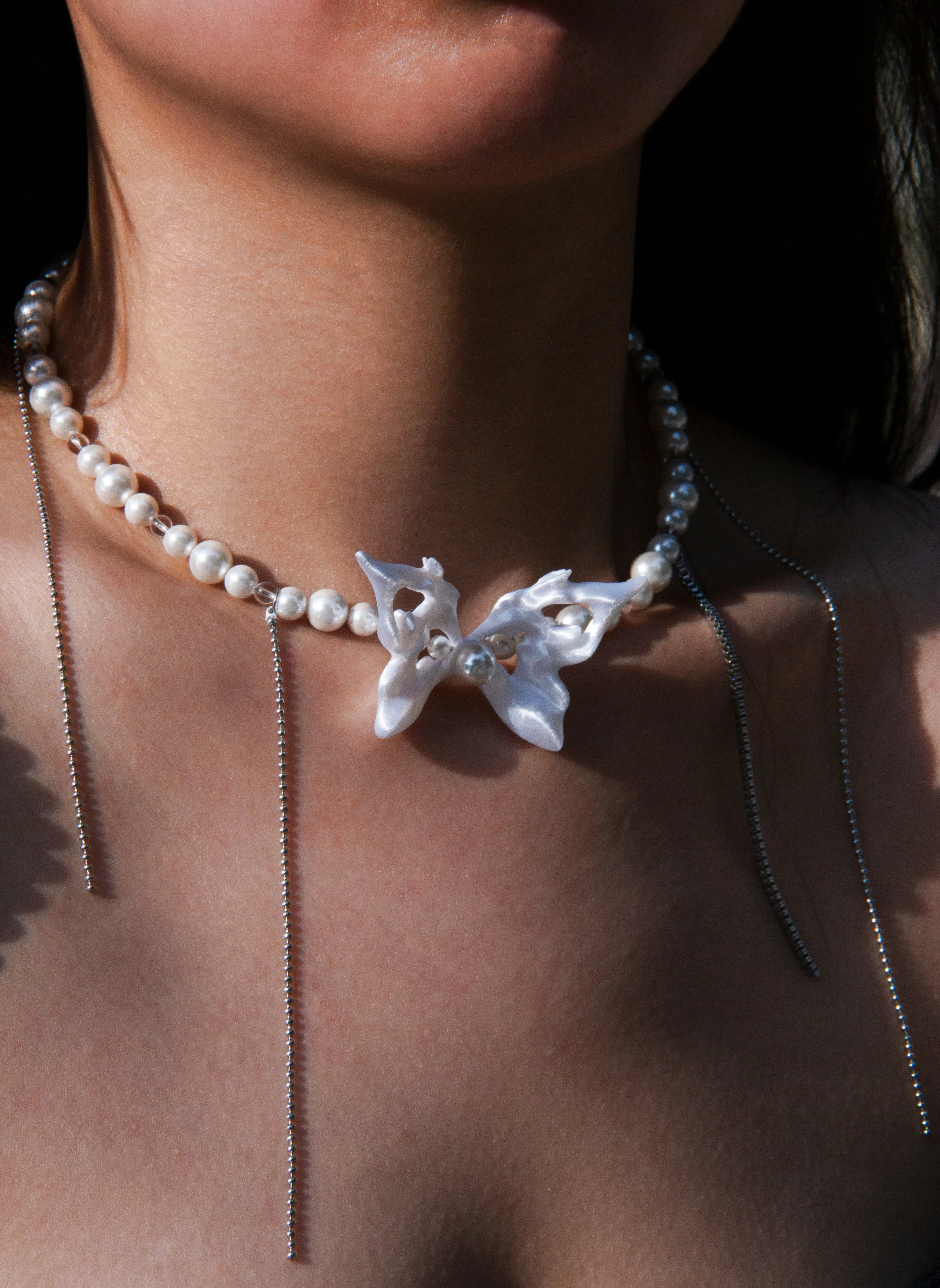 Fervooor Urban Mermaid Butterfly Pearl Necklace