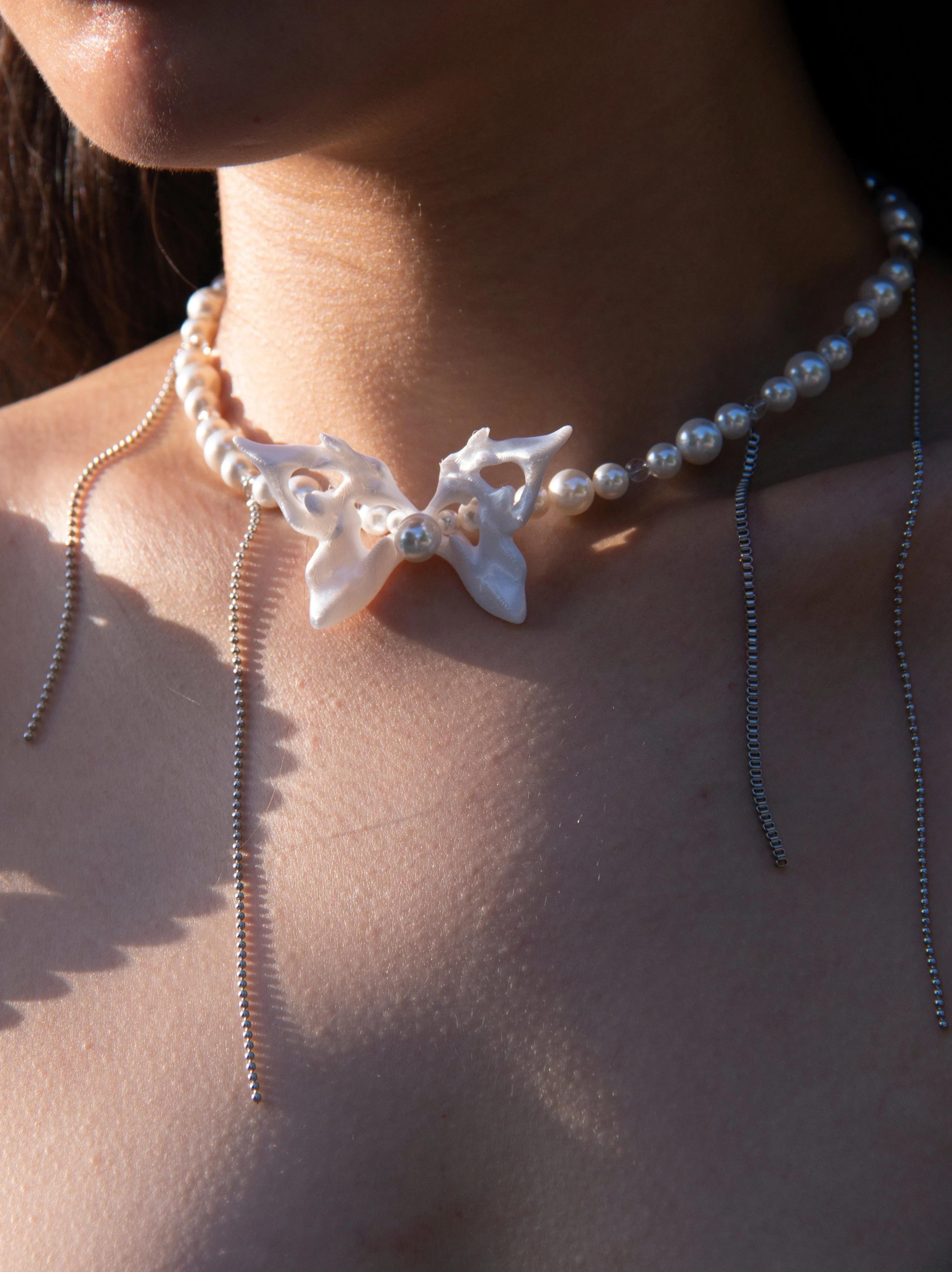 Fervooor Urban Mermaid Butterfly Pearl Necklace