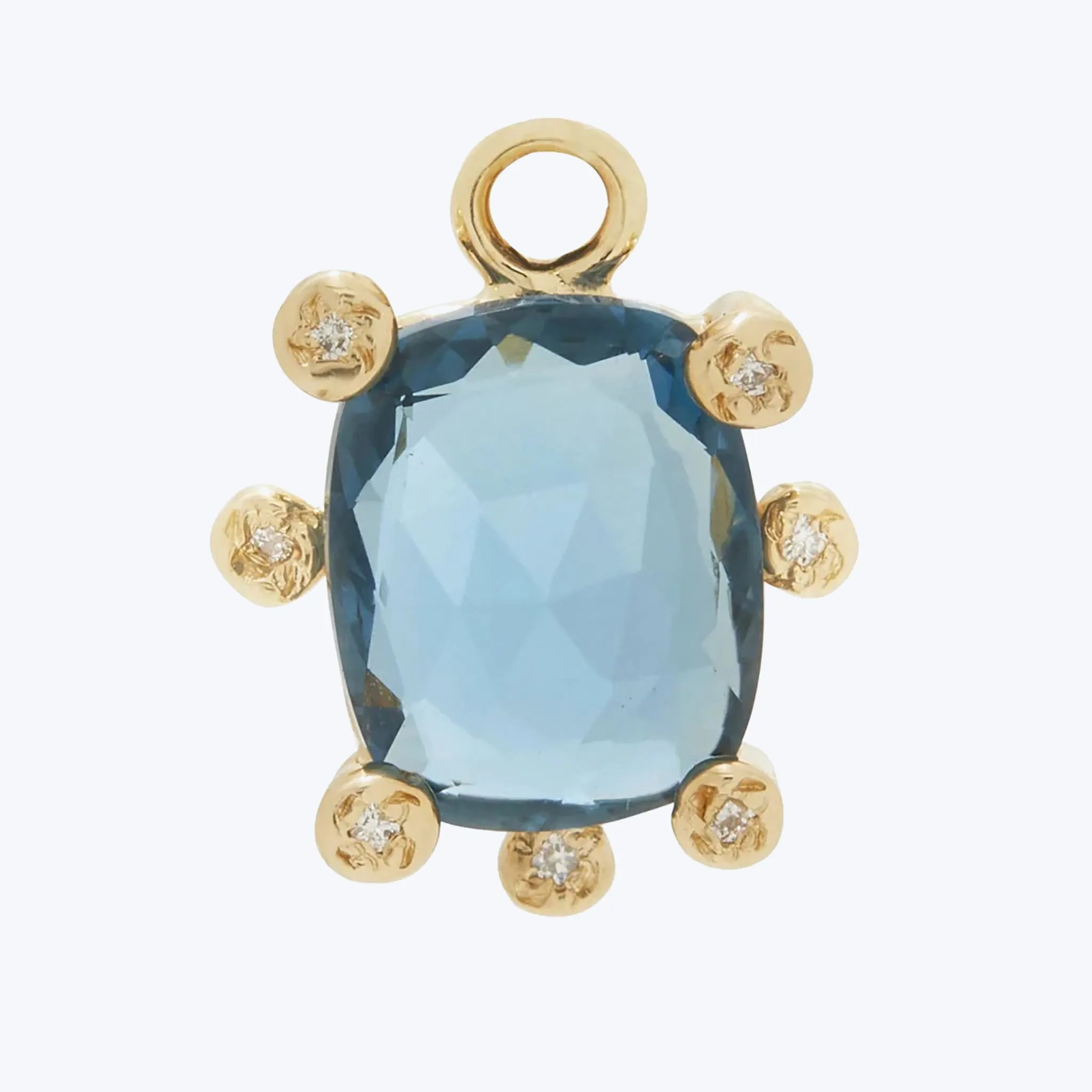 Genie Charm with Blue Topaz and Diamonds