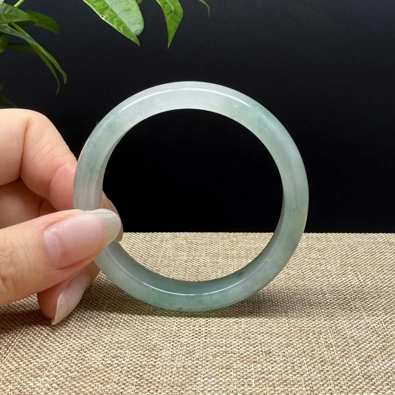 Genuine Burmese Icy Green Jade Jadeite Bangle Bracelet ( 53mm )