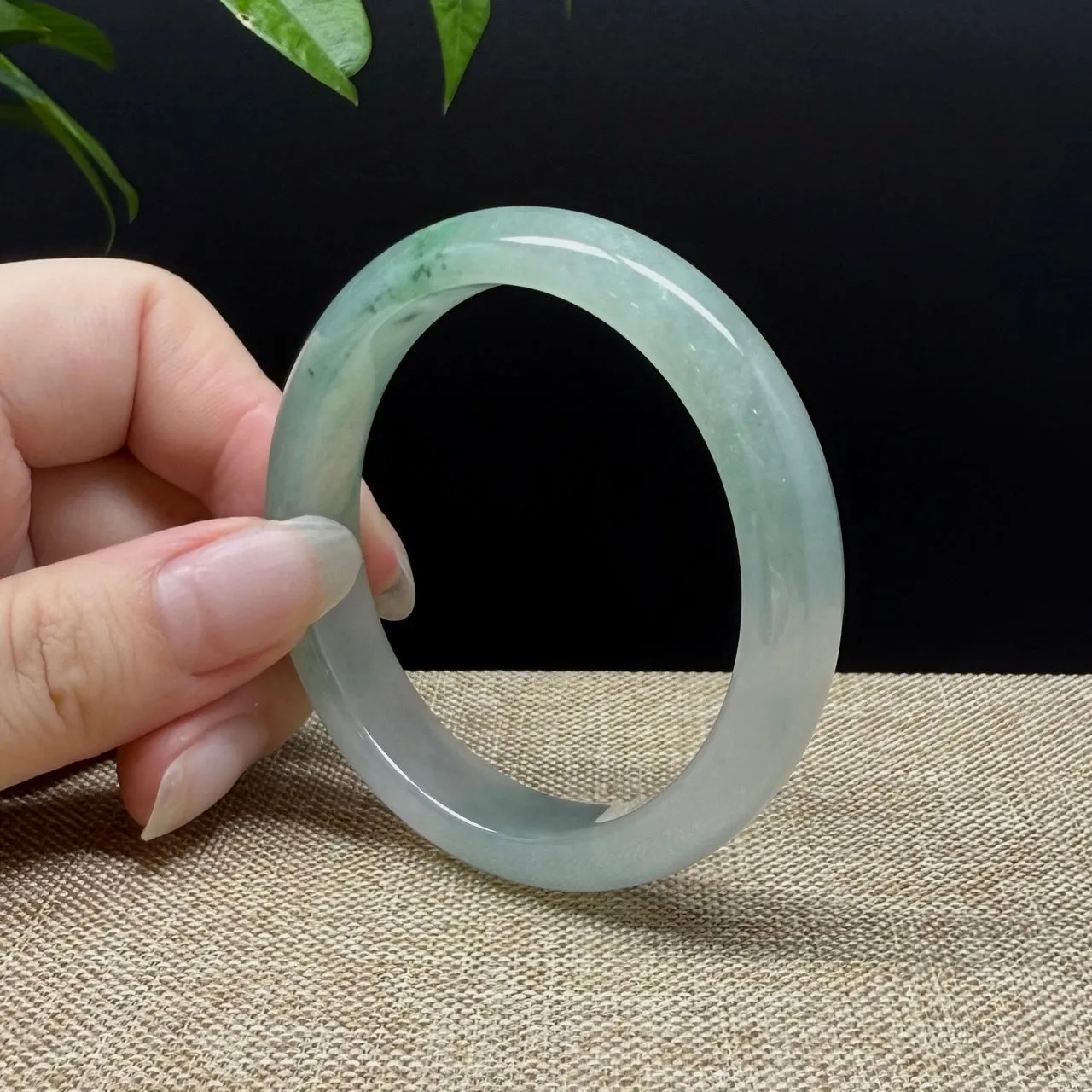 Genuine Burmese Icy Green Jade Jadeite Bangle Bracelet ( 53mm )