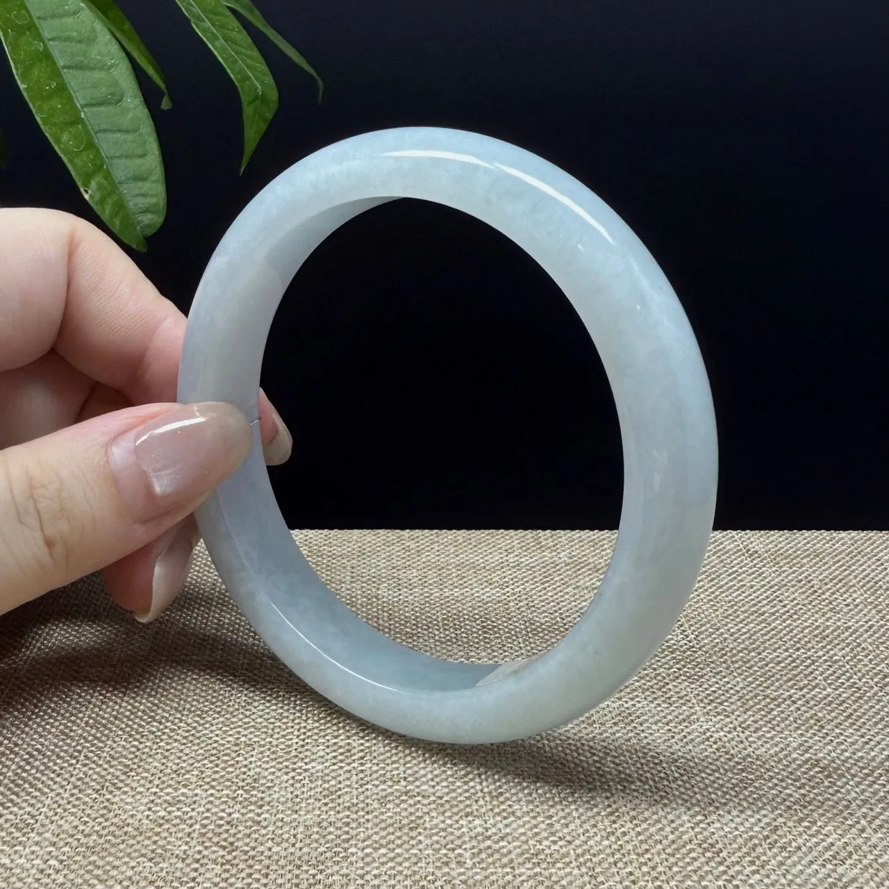 Genuine Burmese Lavender Green Jade Jadeite Bangle Bracelet ( 62.5mm )