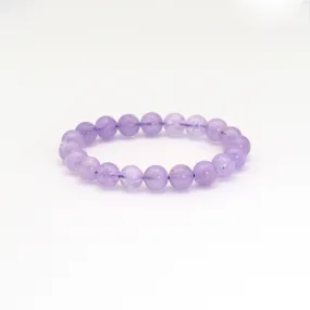 Genuine Lavender Jade Round Stretchy Bracelet