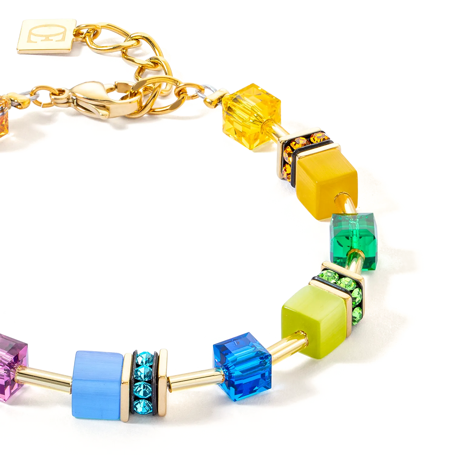 GeoCUBE® Iconic Layer bracelet gold-rainbow