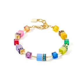 GeoCUBE® Iconic Layer bracelet gold-rainbow