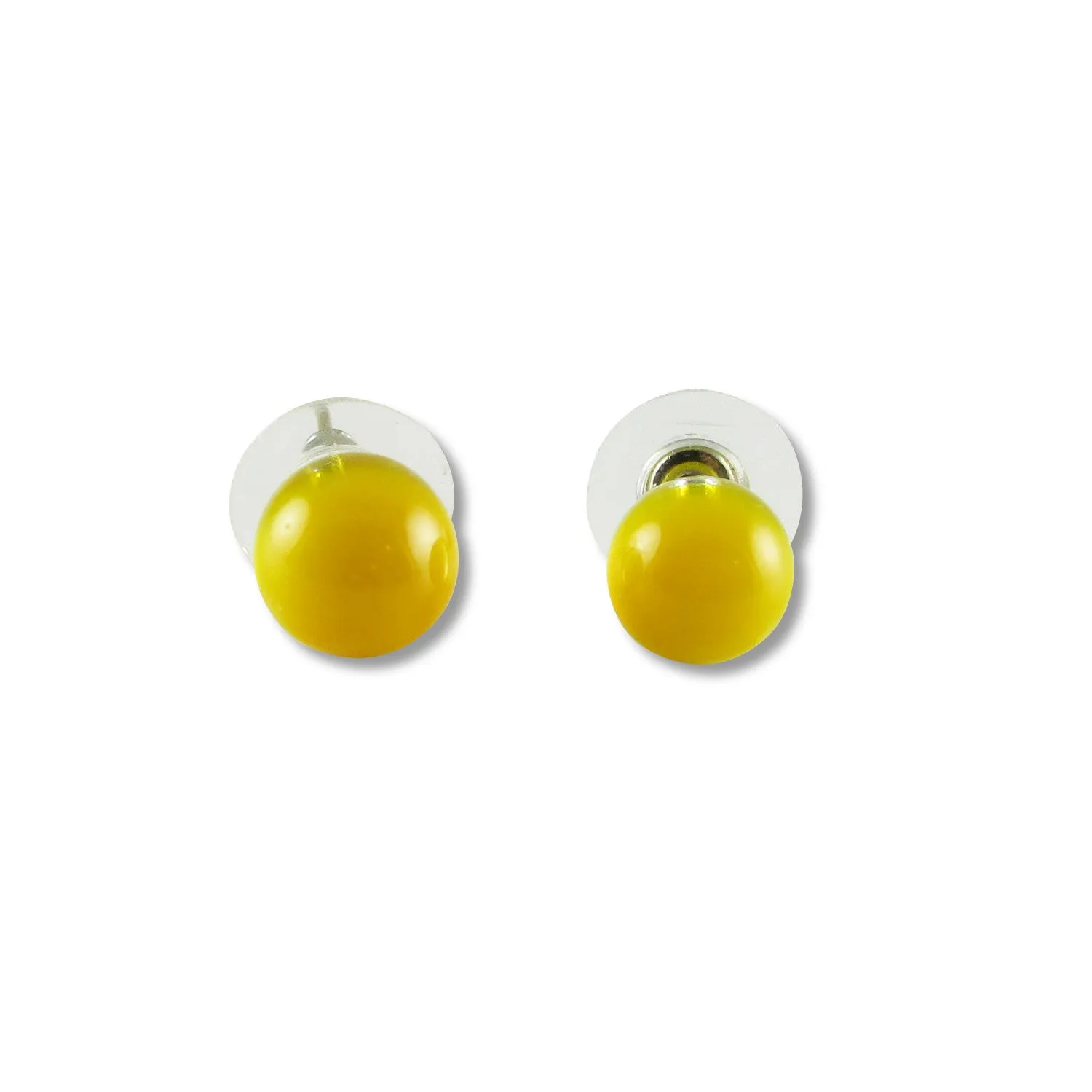 Glass Ball Studs - Amber