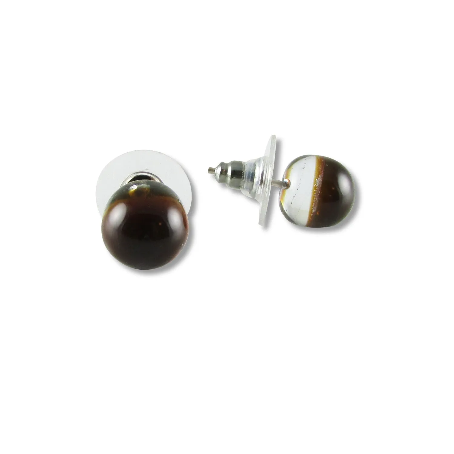 Glass Ball Studs - Amber