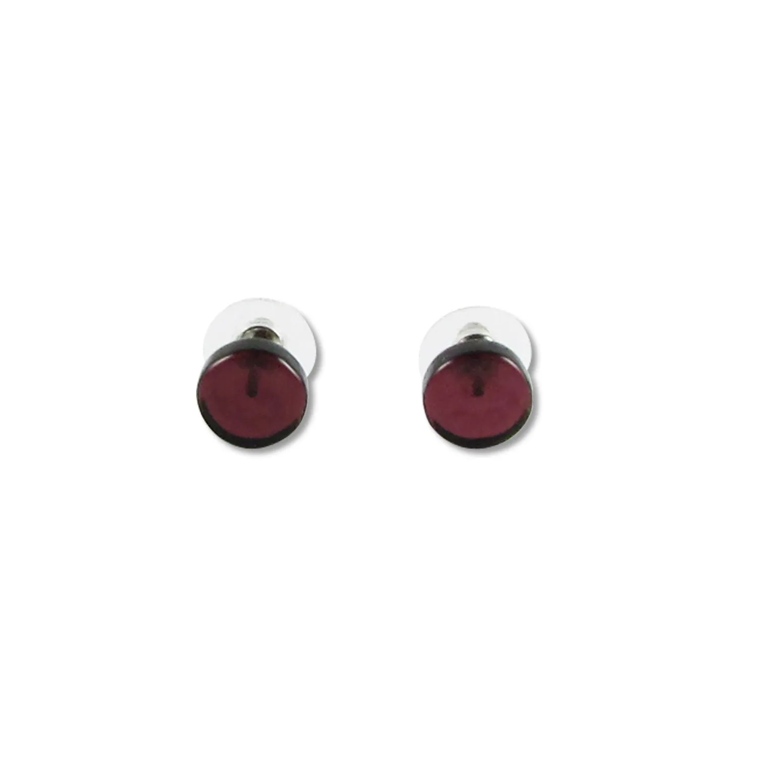 Glass Circle Studs - Amber