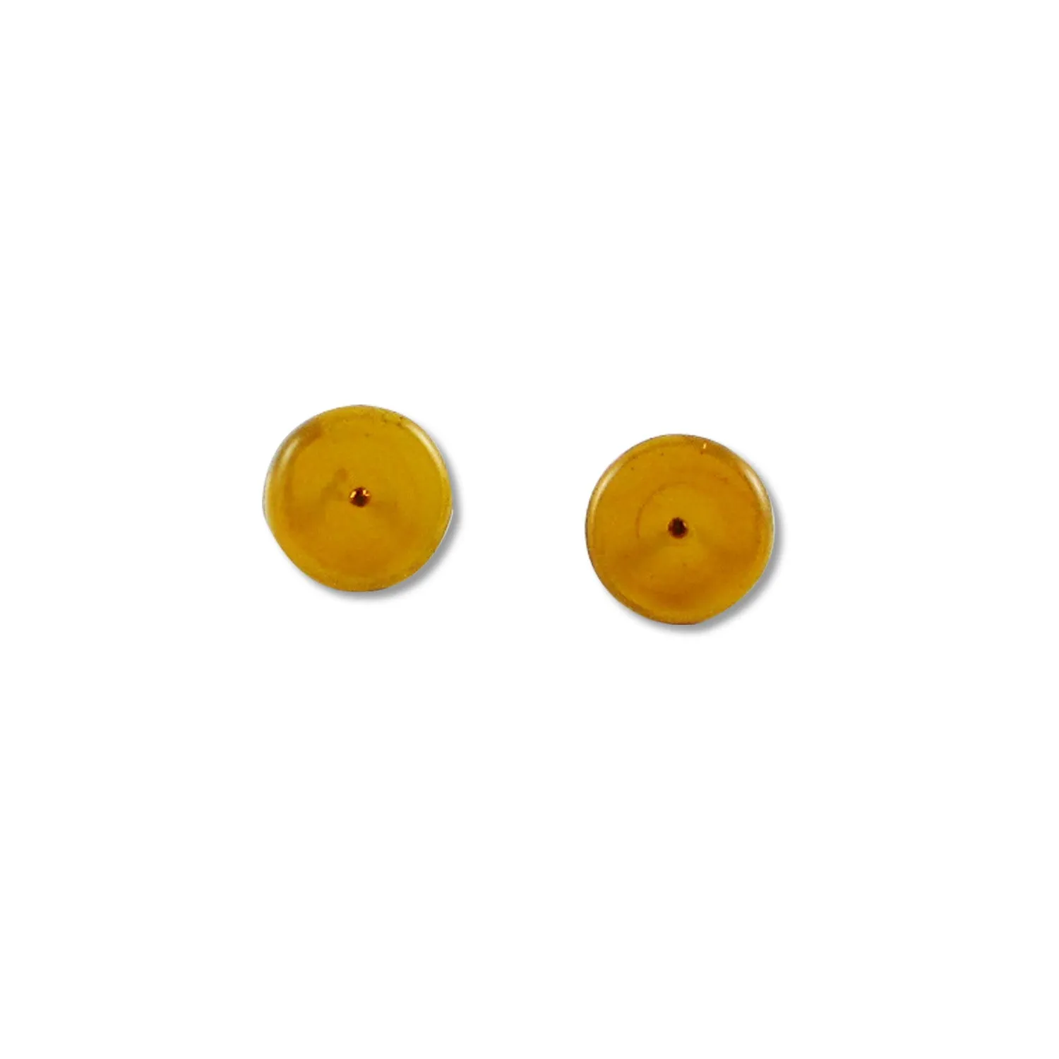 Glass Circle Studs - Amber