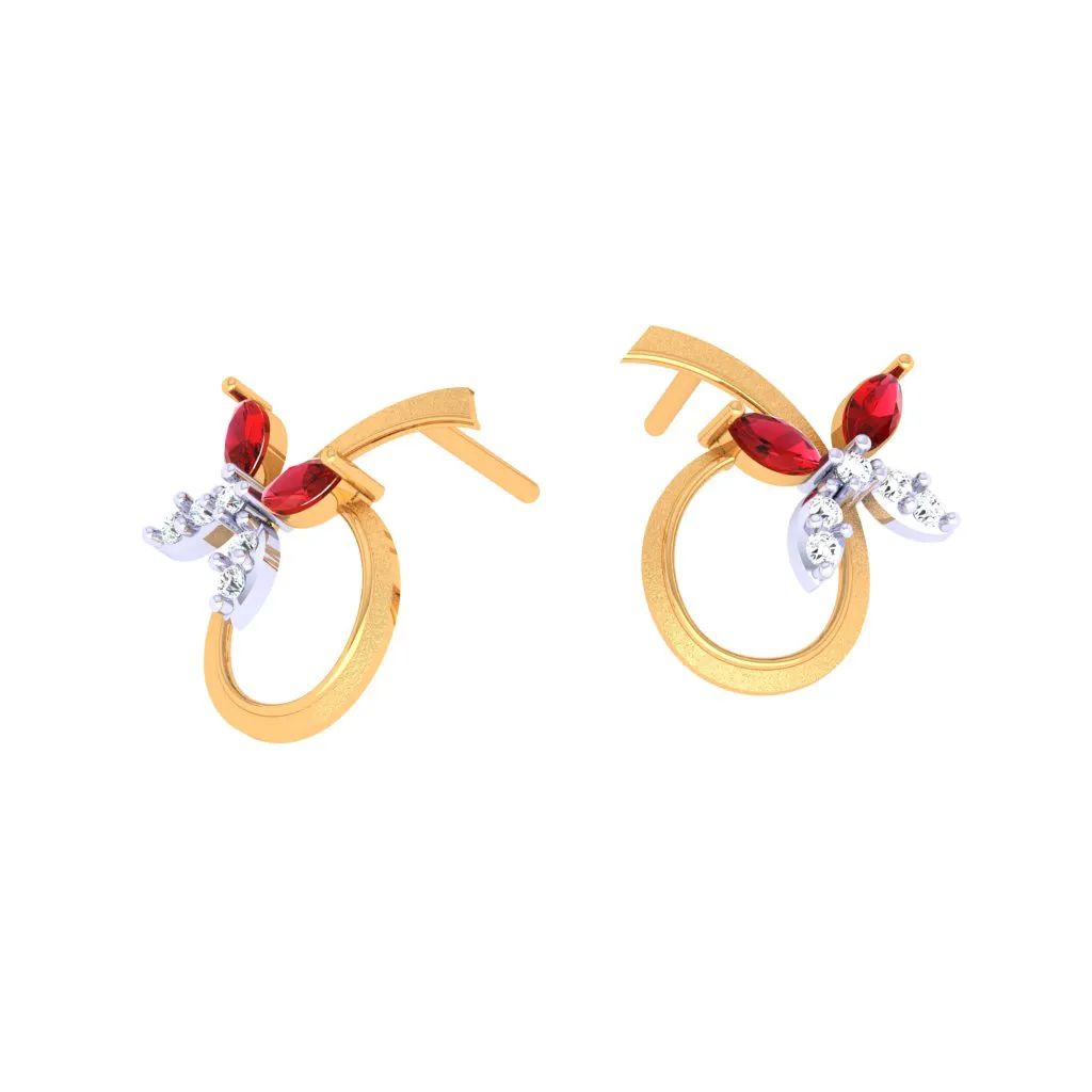 Glittering Diamond Stud Earrings