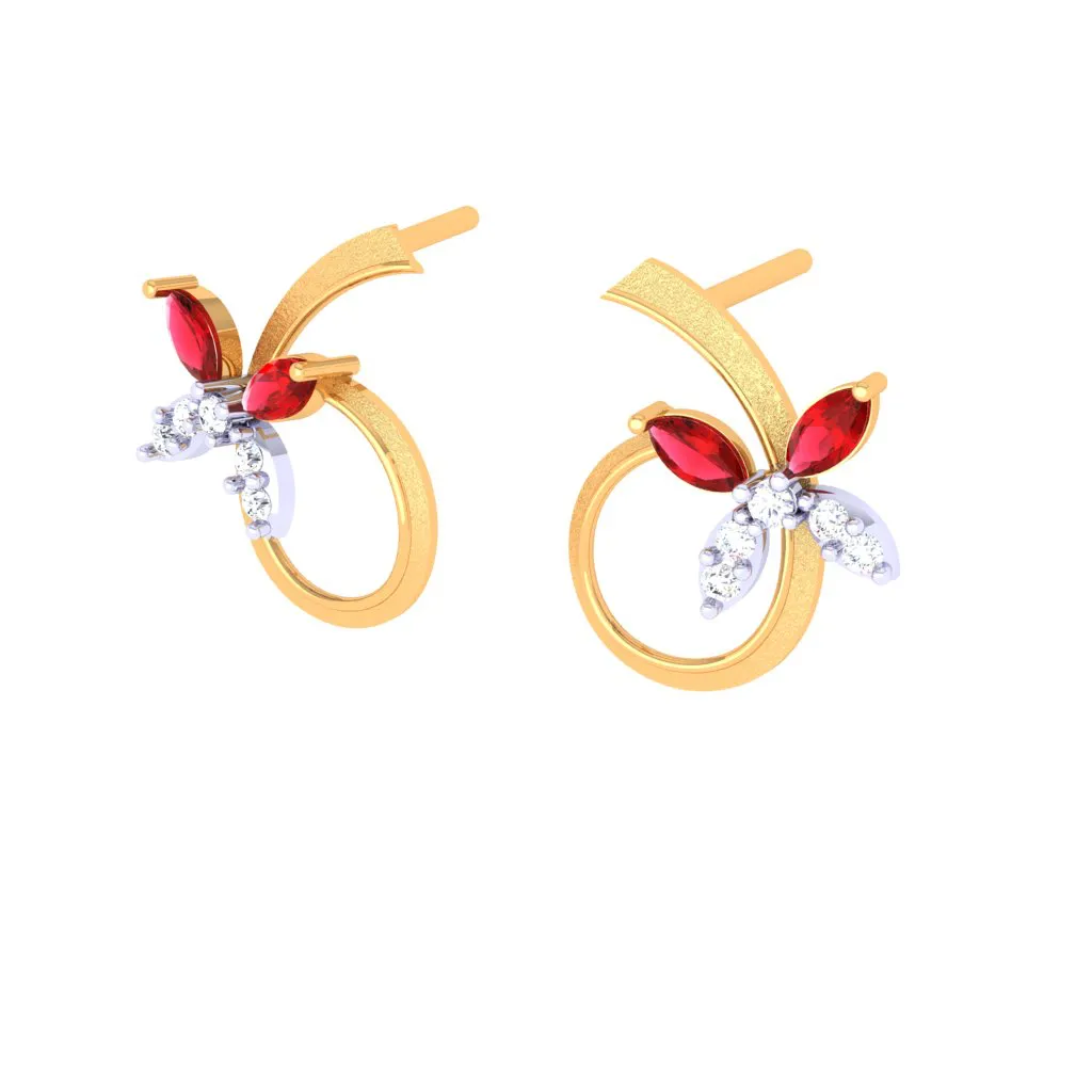 Glittering Diamond Stud Earrings