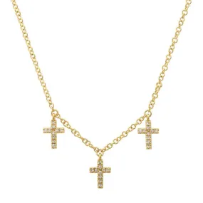 Gold Cross Diamond Necklace