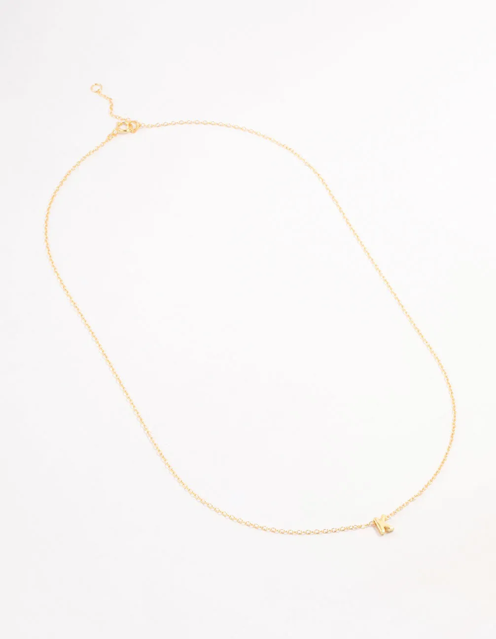 Gold Plated Sterling Silver Initial K Necklace