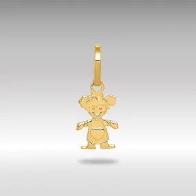 Gold Polished Little Girl Pendant Necklace - Model K5807