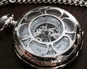 Groomsmen Gifts Silver Pocket watch Personalized Engravable Mens Mechanical watch Groomsmen Gifts Wedding MPW025