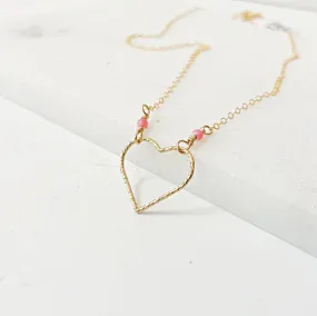 Heart Necklace, Gold Filled Necklace