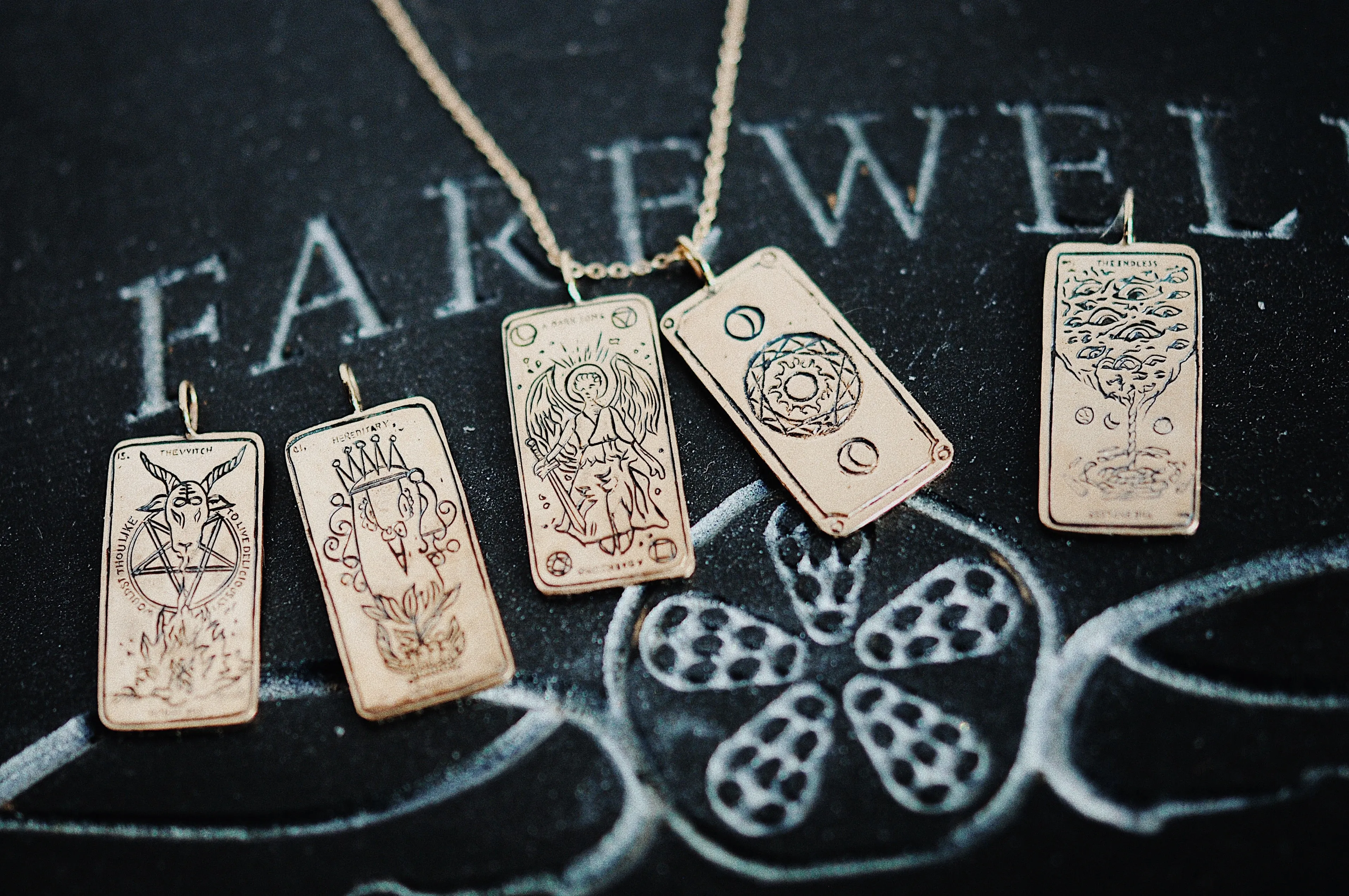 Hereditary Tarot Card Necklace