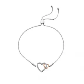 Hot Diamonds Sterling Silver Togetherness Open Heart Bracelet DL590