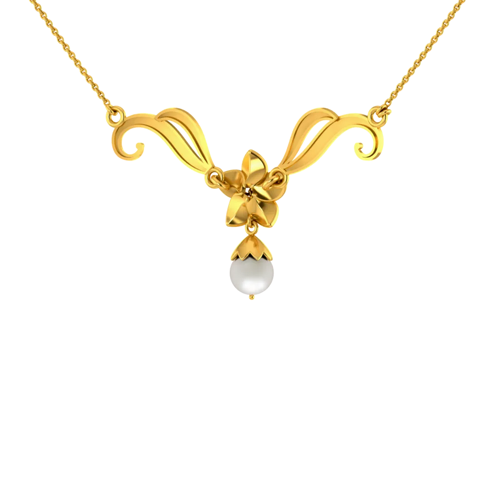 Hypnotic Gold And Diamond Floral Design Necklace