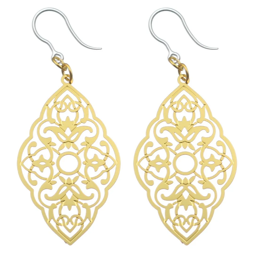 Intricate Diamond Dangles Hypoallergenic Earrings for Sensitive Ears Made with Plastic Posts