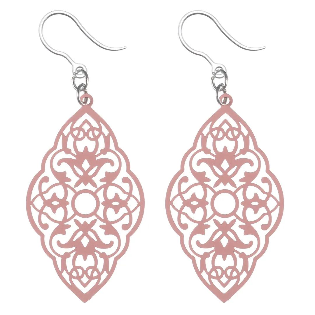 Intricate Diamond Dangles Hypoallergenic Earrings for Sensitive Ears Made with Plastic Posts