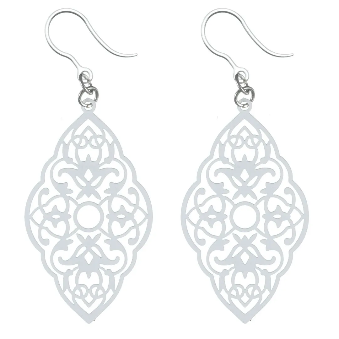 Intricate Diamond Dangles Hypoallergenic Earrings for Sensitive Ears Made with Plastic Posts