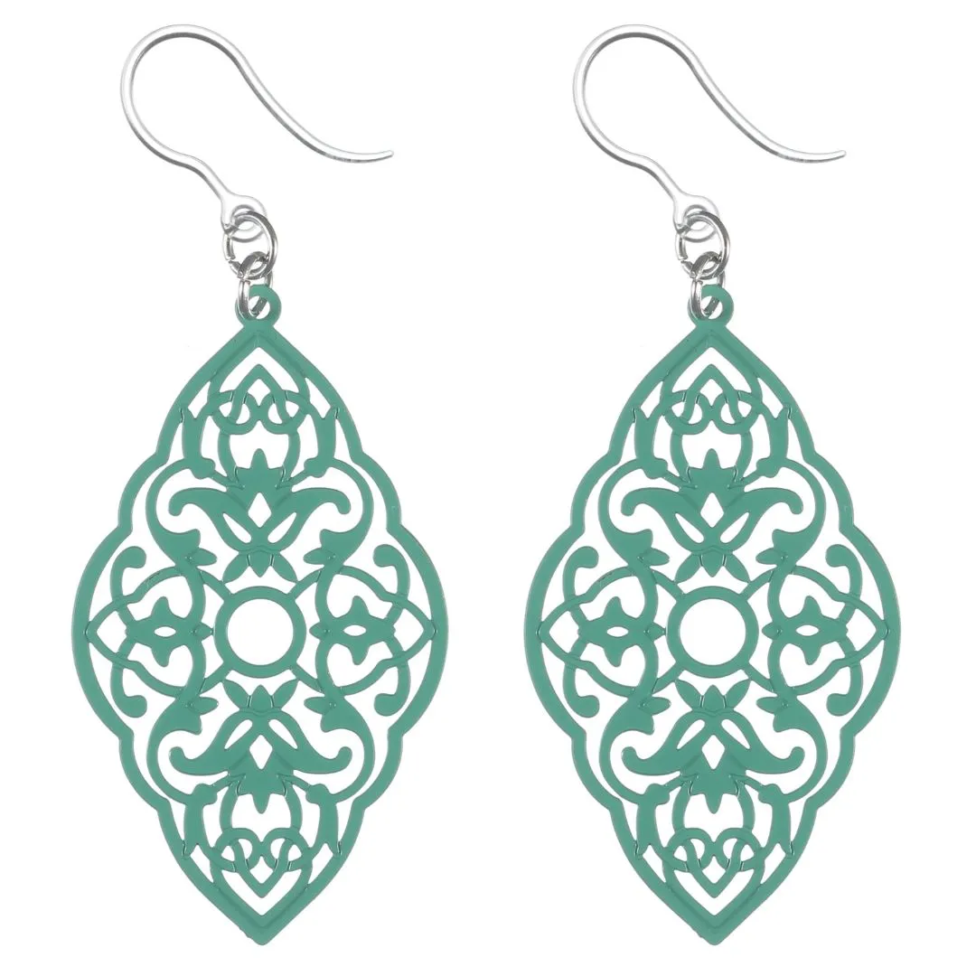 Intricate Diamond Dangles Hypoallergenic Earrings for Sensitive Ears Made with Plastic Posts