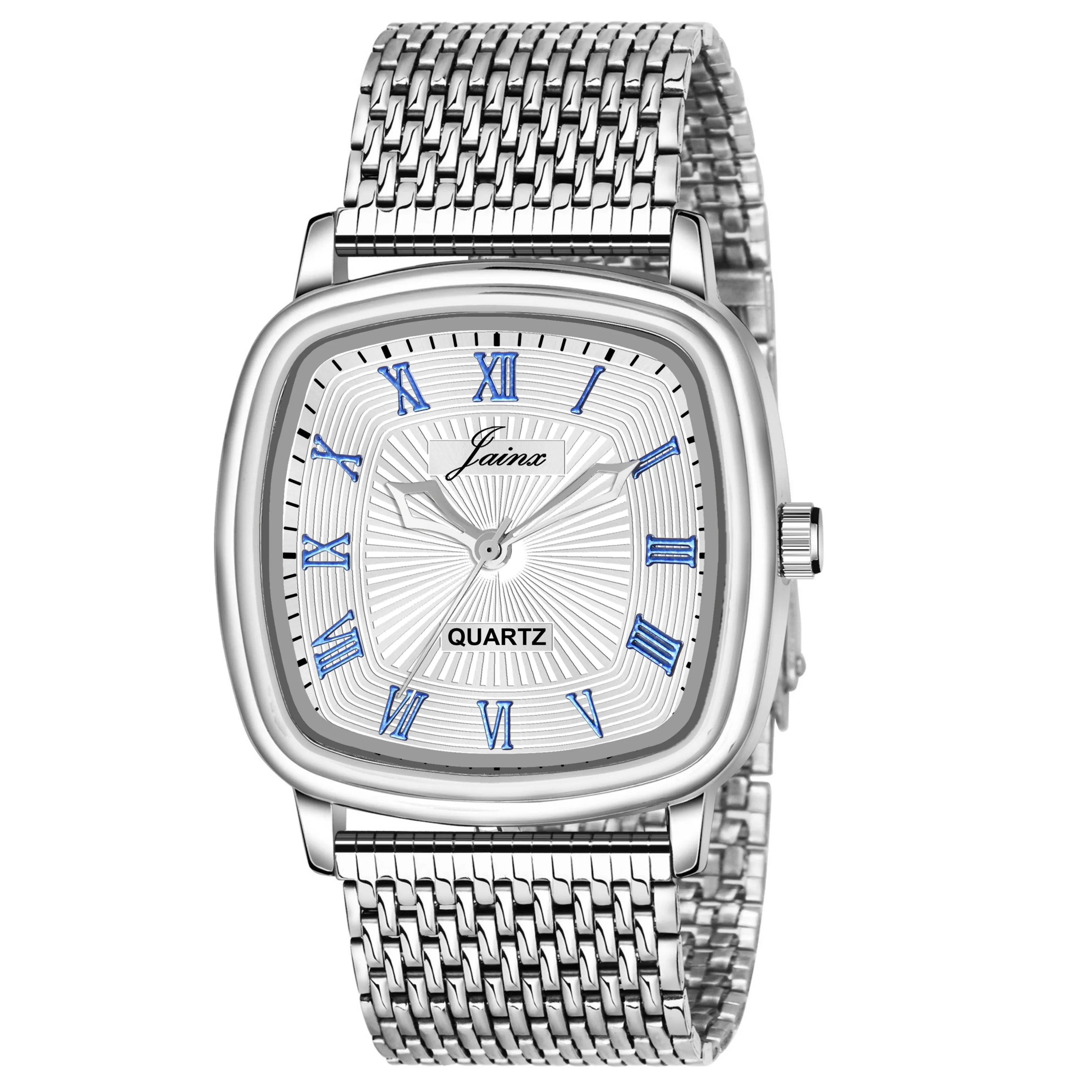 Jainx Silver Dial Steel Chain Analog Wrist Watch for Men - JM7159