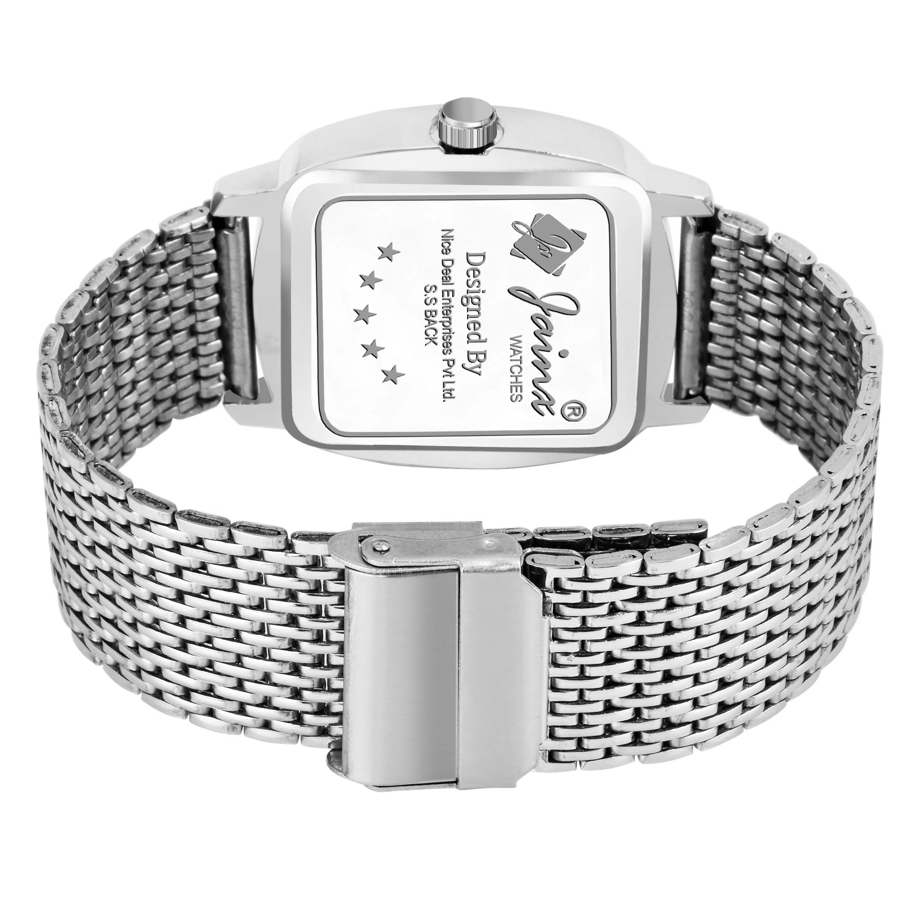 Jainx Silver Dial Steel Chain Analog Wrist Watch for Men - JM7159