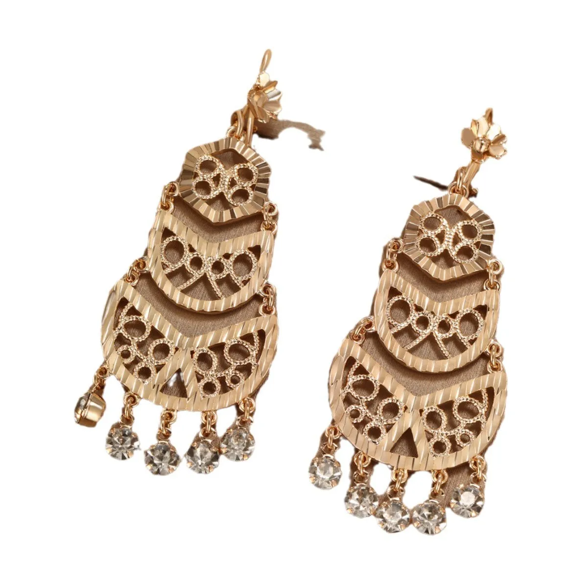 Jewelry Retro Arabian Tassel Metal Earrings Alloy Gold Plated Women's Wedding Party Temperament Earrings for Women