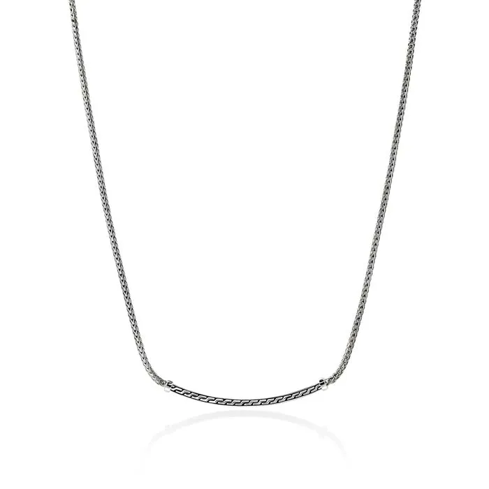 John Hardy 16"-18" Essential Pavé Bar Necklace in Sterling Silver