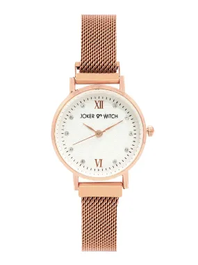 Joker & Witch Lexi Gold Mesh Strap White Dial Watch for Women