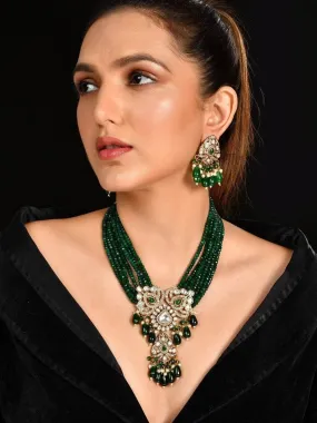 Kundan Crystal Choker Set Green