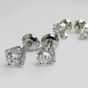 Lab Grown Diamond Stud Earrings 14k White Gold 1.50 ct. tw.