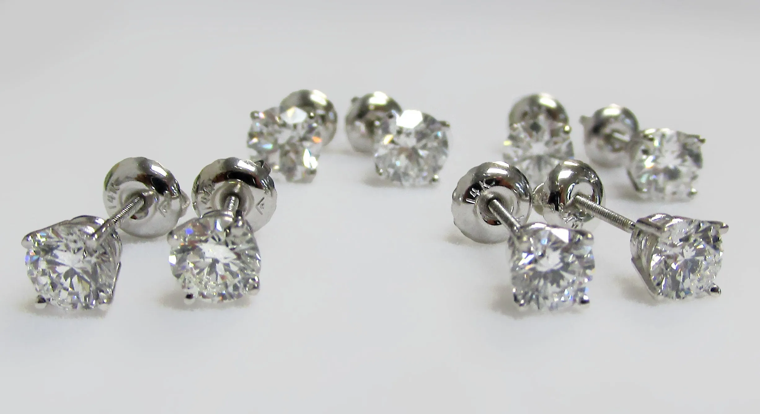 Lab Grown Diamond Stud Earrings 14k White Gold 1.50 ct. tw.