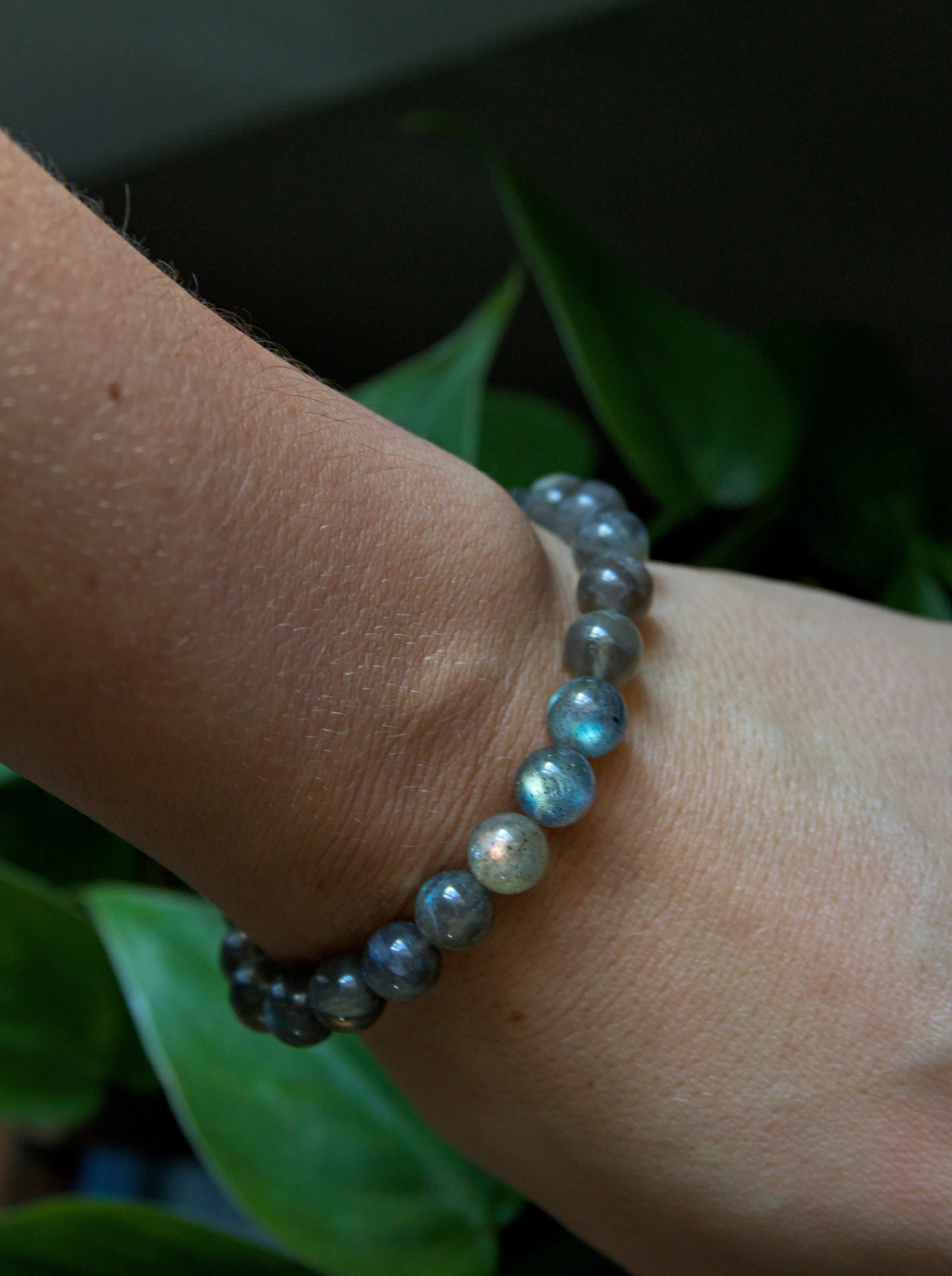 Labradorite Beaded Stretch Bracelet