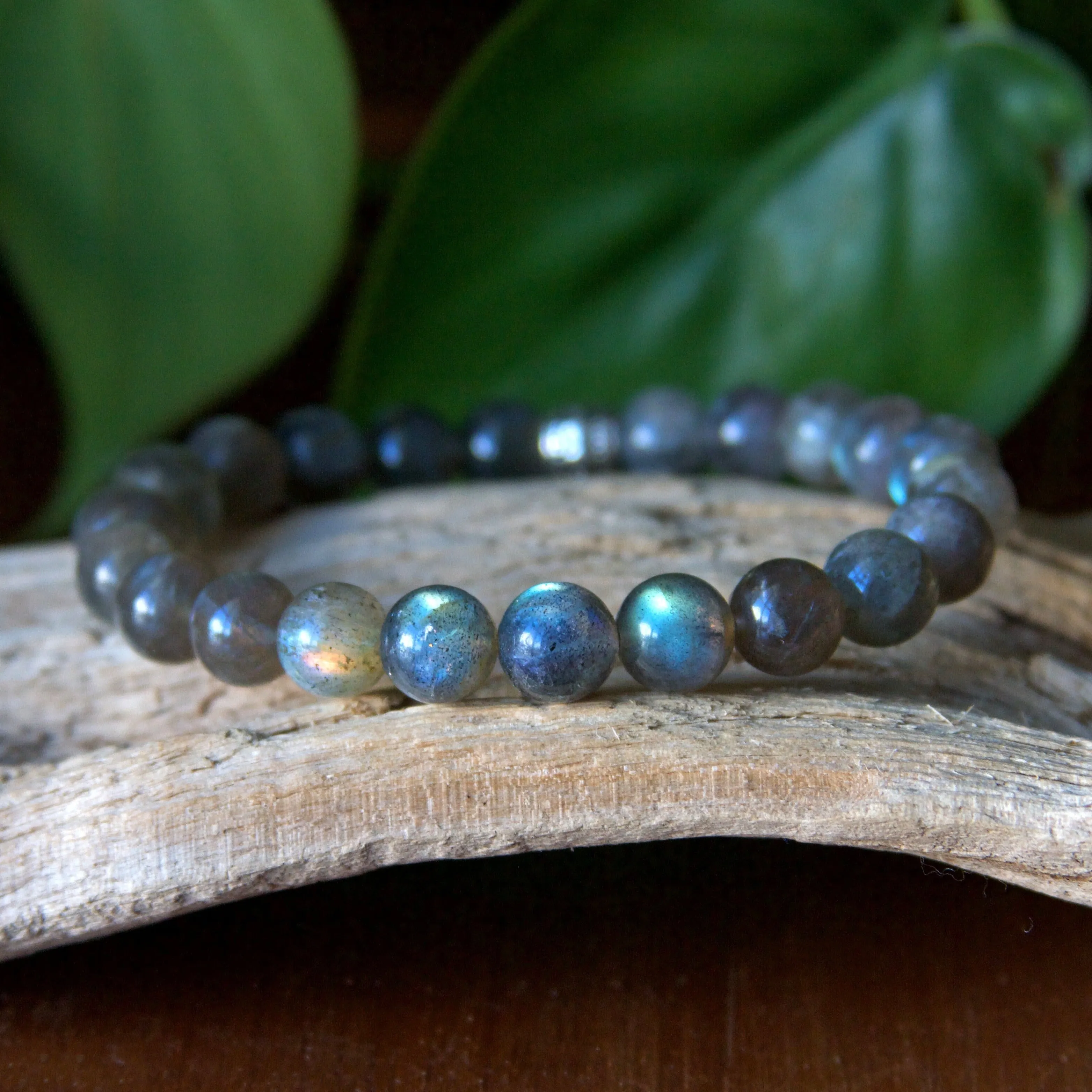 Labradorite Beaded Stretch Bracelet