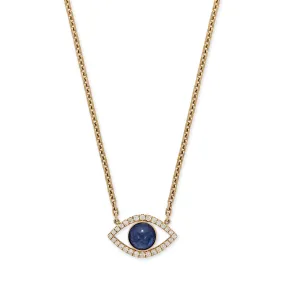 LARGE PAVE OPEN EYE TANZANITE CENTER NECKLACE