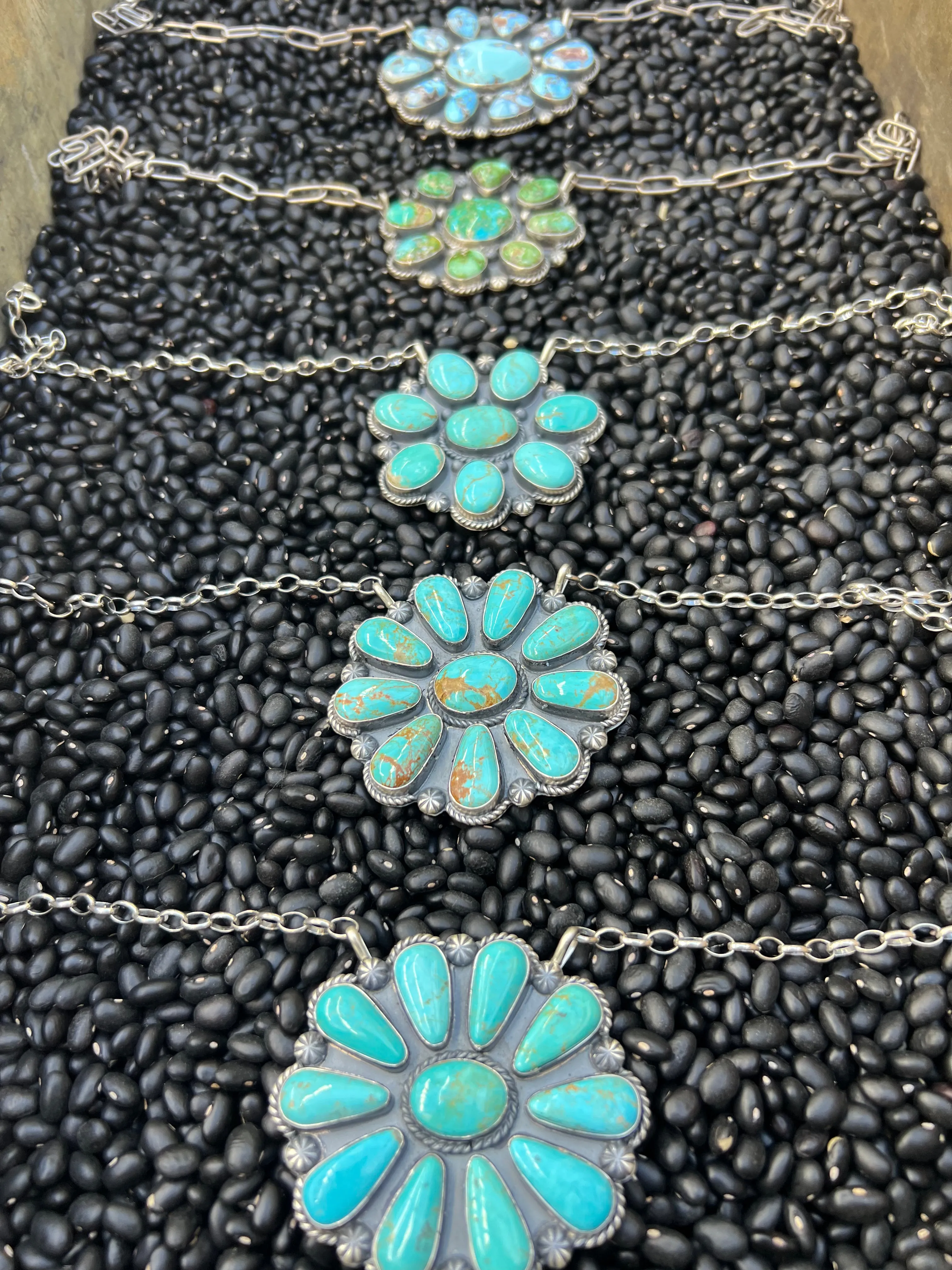 Large Turquoise Cluster Necklace