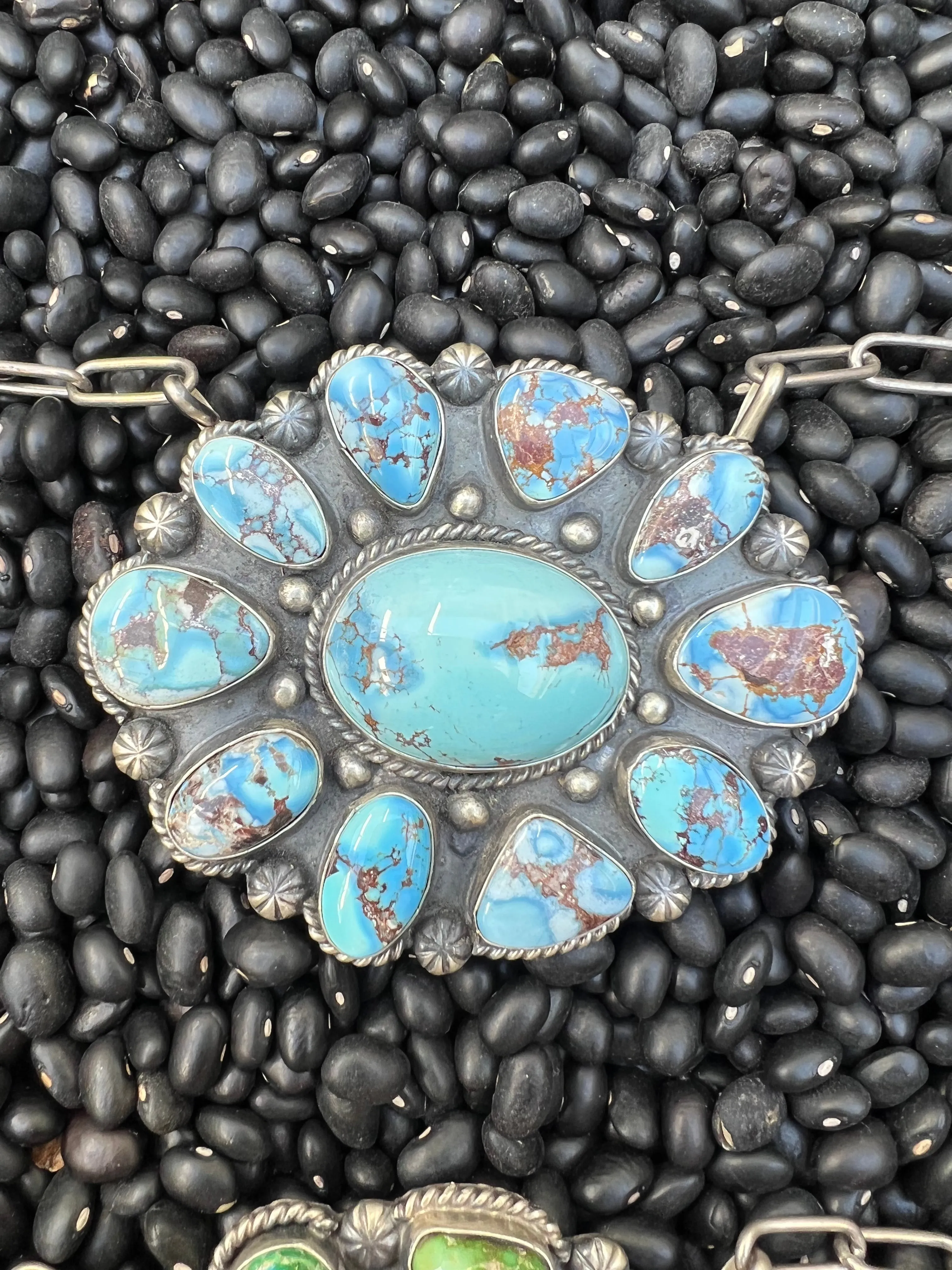 Large Turquoise Cluster Necklace