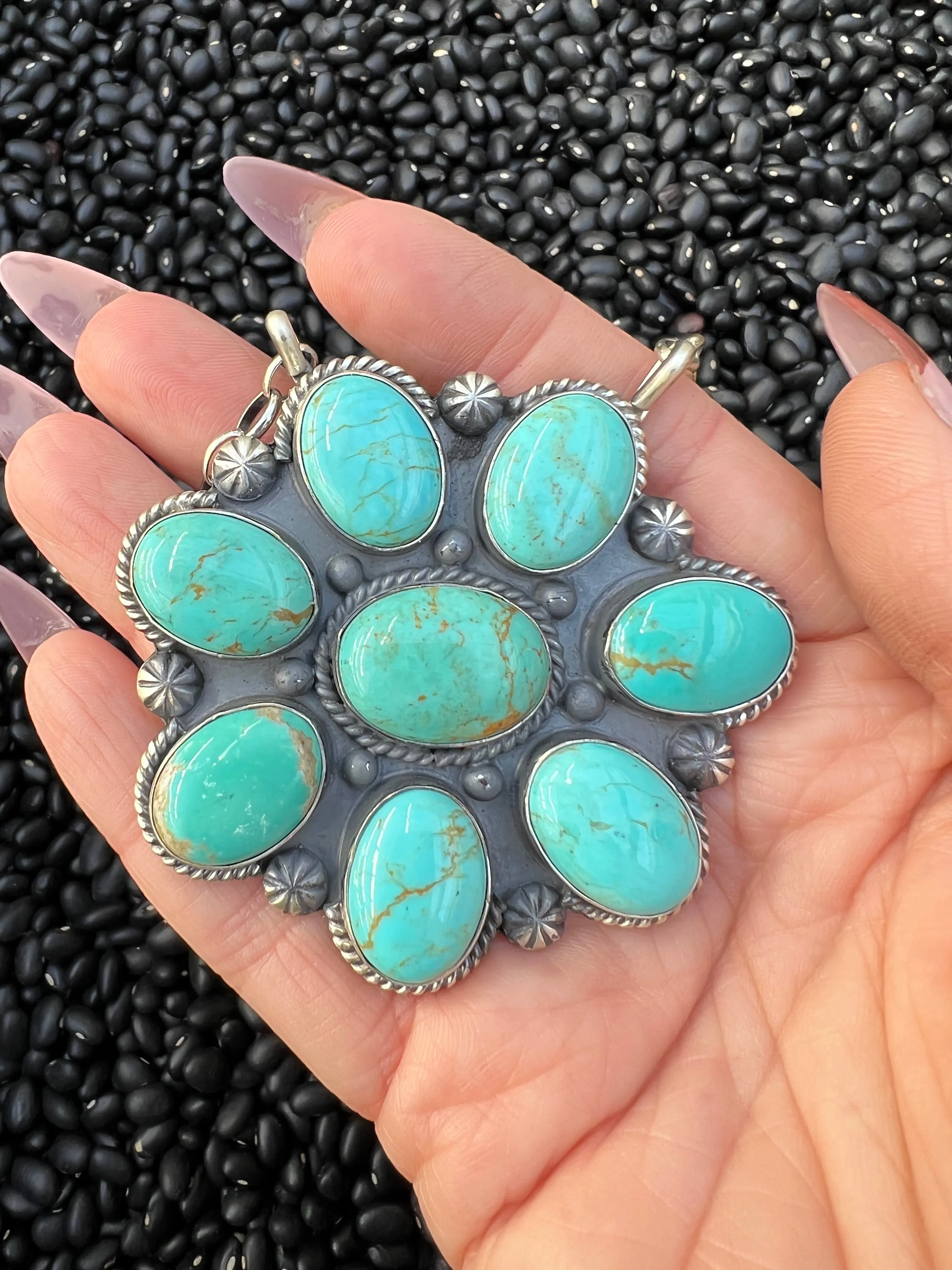 Large Turquoise Cluster Necklace