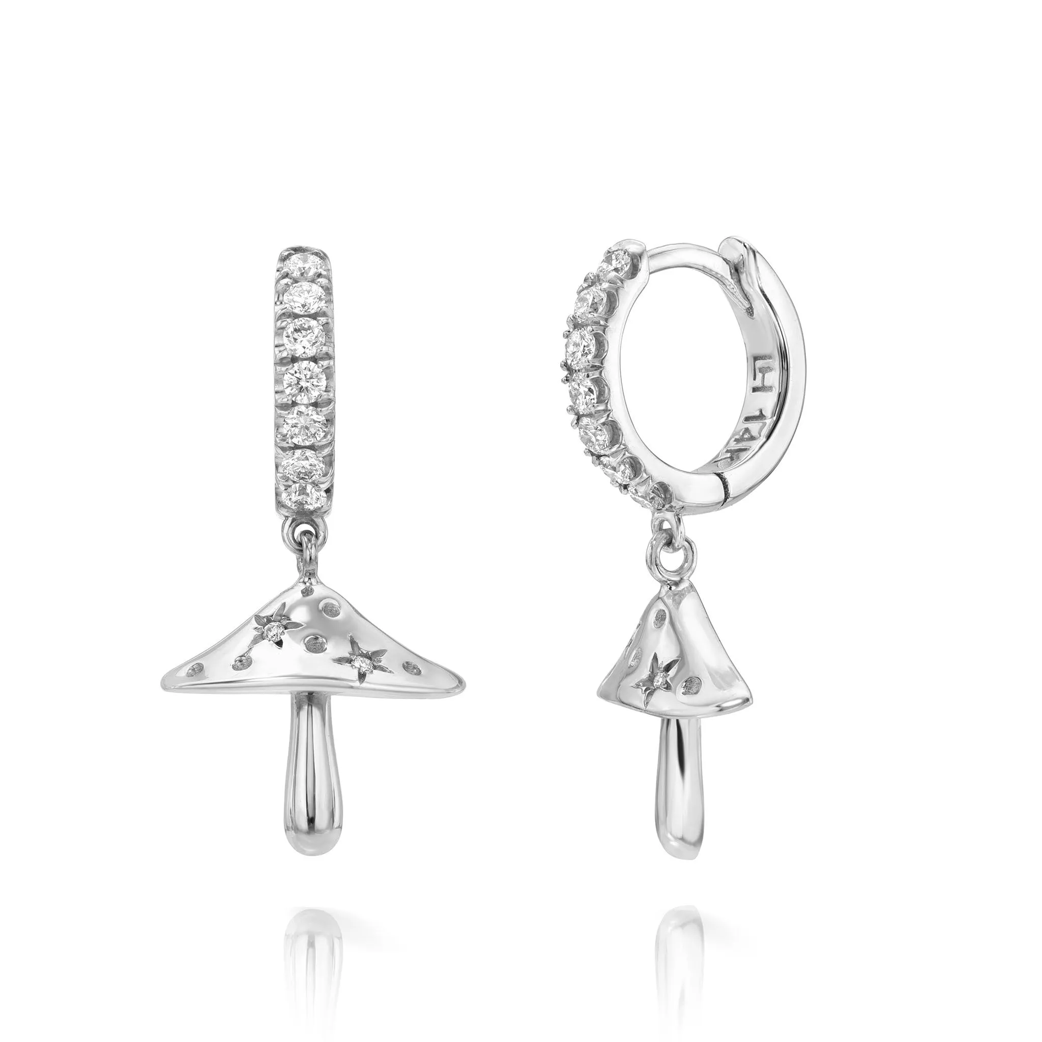 LH x Alice Baby Mushroom Diamond Pavé Orbit Hoops