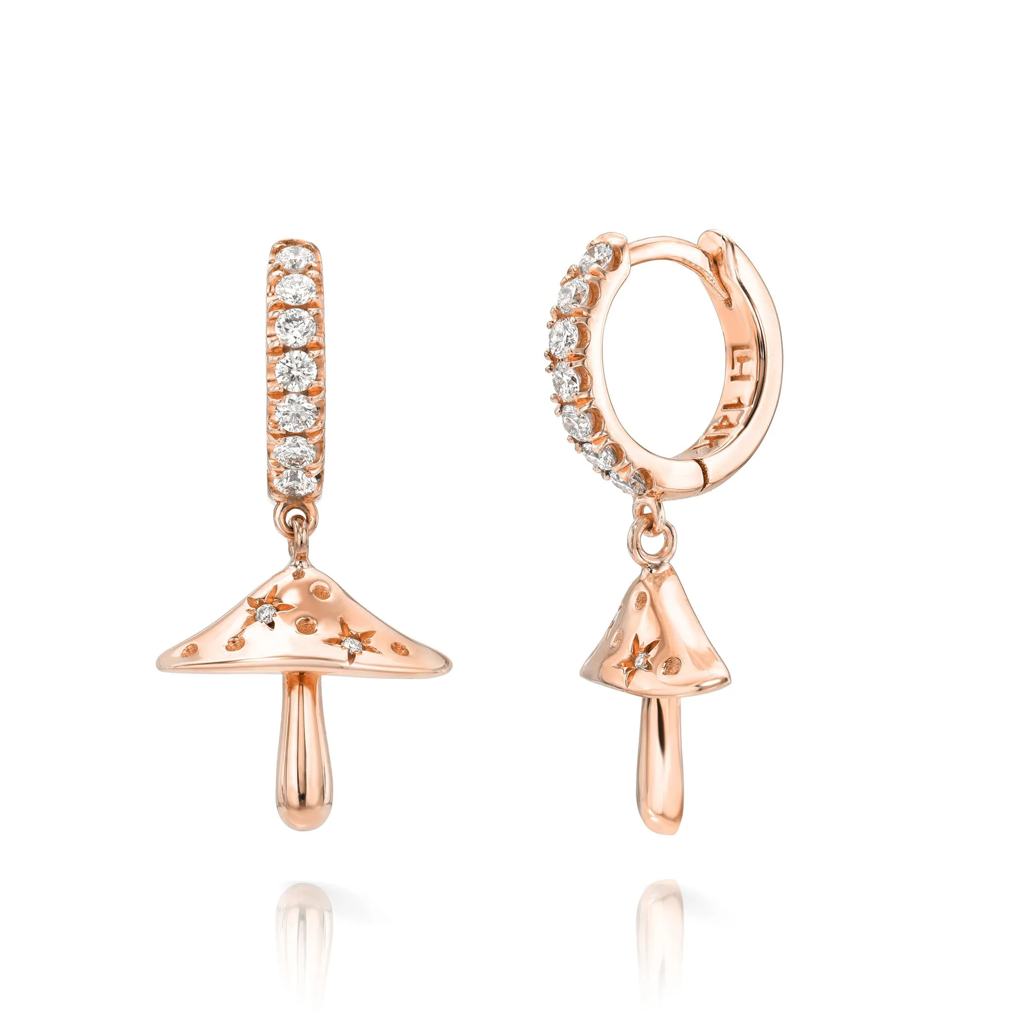 LH x Alice Baby Mushroom Diamond Pavé Orbit Hoops